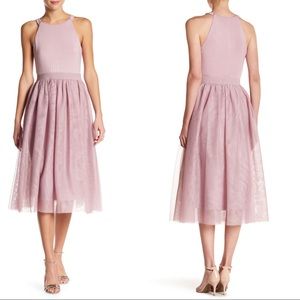 Pink Mauve Halter Top Ballet Tulle Skirt Dress